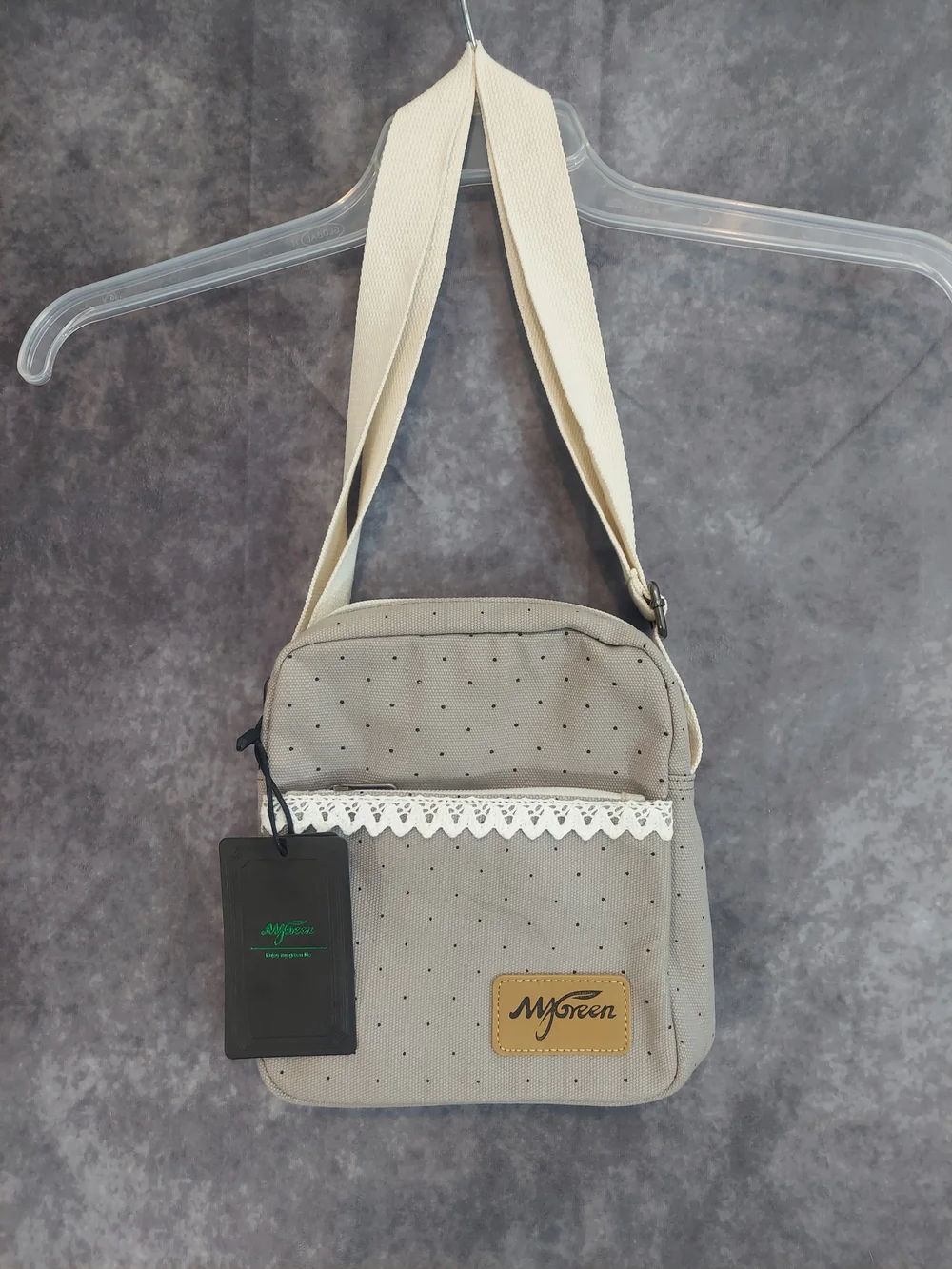 MYGREEN Canvas Shoulder Bag with Matching Wristlet Clutch - NWT